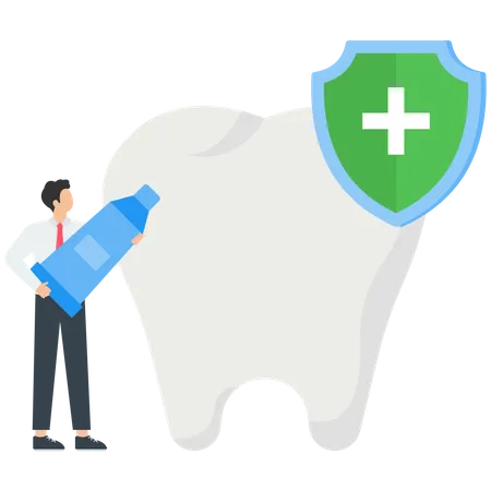 Professional teeth cleaning, oral hygiene and whitening  Illustration