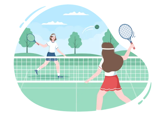 Professional tennis player playing in match  Illustration