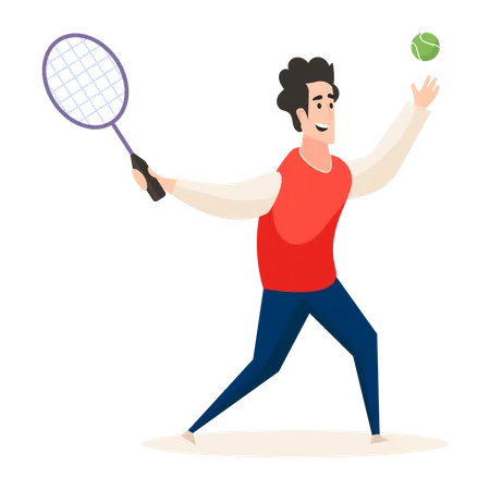 Professional tennis player playing tennis Illustration