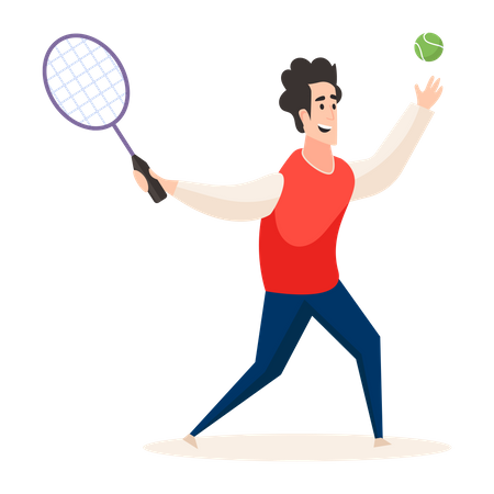 Professional tennis player playing tennis  Illustration