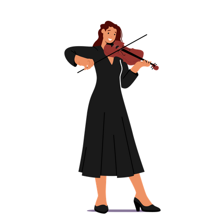 Professional Violin Player Performing At A Concert  Illustration
