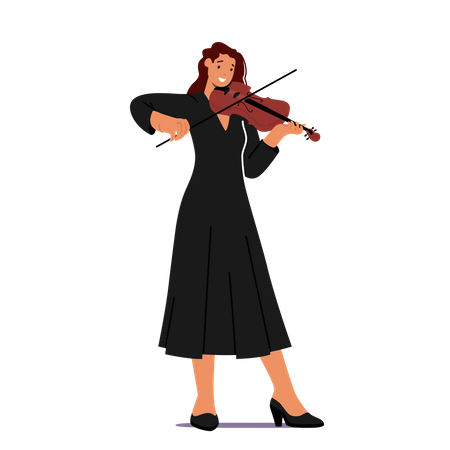 Professional Violin Player Performing At A Concert  イラスト