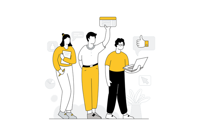 Professional Web Design Team  Illustration