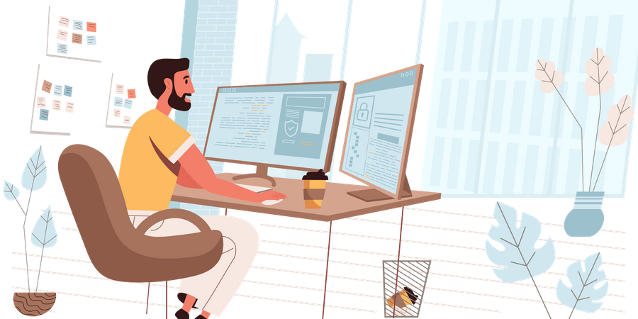 Professional Web Developer  Illustration