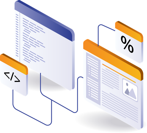 Professional website layout programming language  Illustration