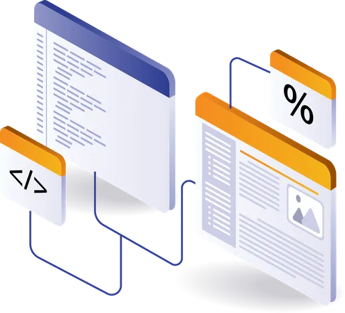 Professional website layout programming language  Illustration