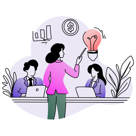 Professional Woman having fianncial idea  Illustration