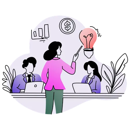 Professional Woman having fianncial idea  Illustration