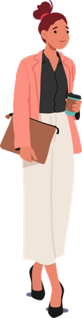 Professional Woman Strides Confidently At Work  イラスト