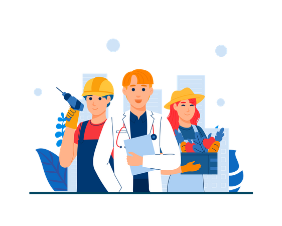 Professional Workers Illustration
