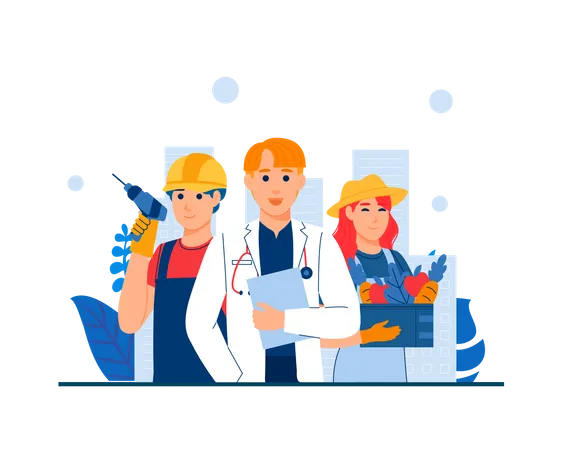 Professional Workers  Illustration