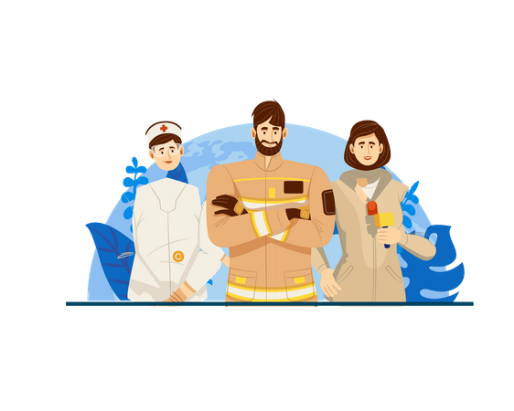 Professional Workers  Illustration