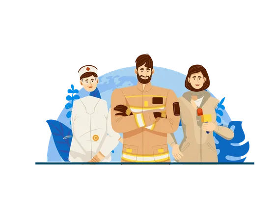 Professional Workers  Illustration