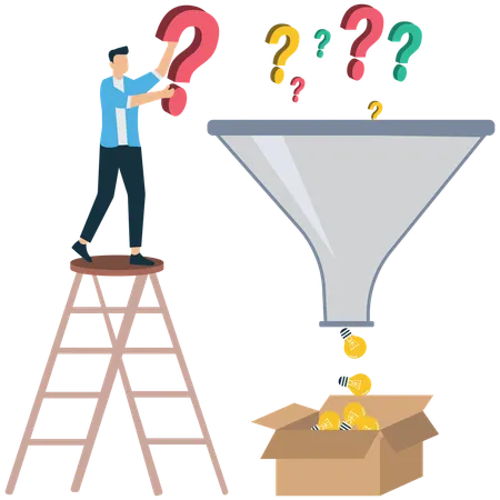 Professionals Filtering Problems to Generate Business Ideas  Illustration