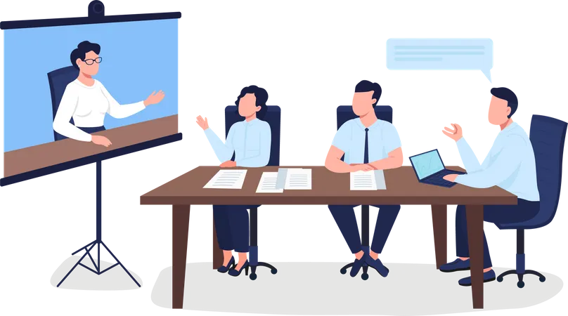 Professionals on business meeting Illustration