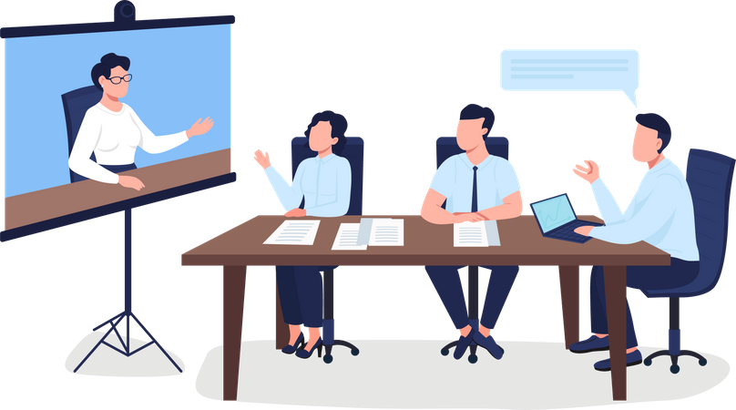 Professionals on business meeting  Illustration