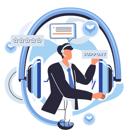 Professionelle Helpdesk-Dienste basieren auf der Expertise unserer Support-Spezialisten  Illustration