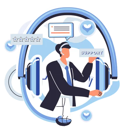 Professionelle Helpdesk-Dienste basieren auf der Expertise unserer Support-Spezialisten  Illustration