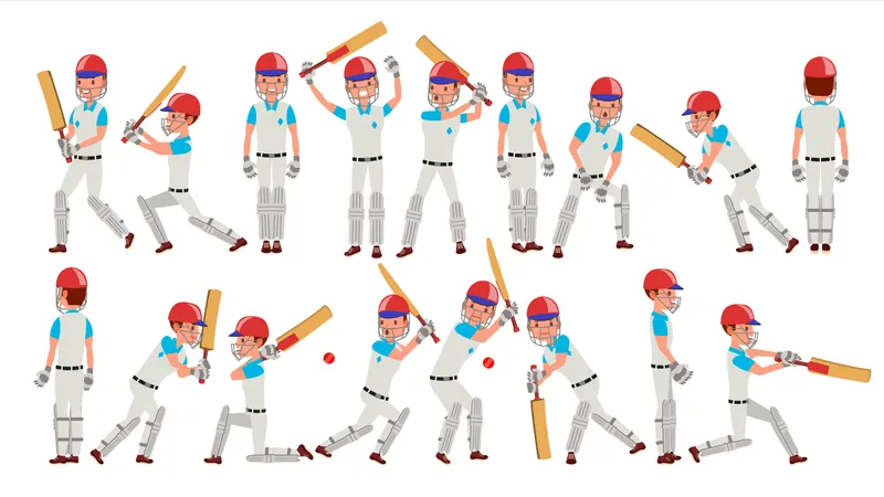 Professioneller Cricketspieler  Illustration