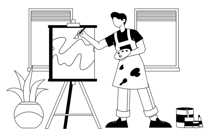 Professioneller männlicher Maler  Illustration
