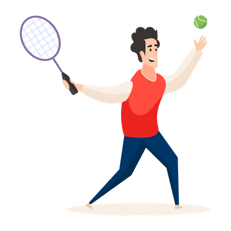 Professioneller Tennisspieler, der Tennis spielt  Illustration