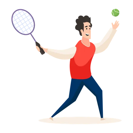 Professioneller Tennisspieler, der Tennis spielt  Illustration