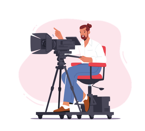 Professioneller Videofilmer  Illustration