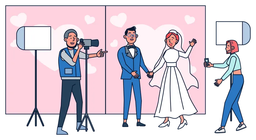 Professionelles Hochzeitsfotoshooting  Illustration