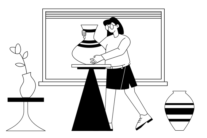 Professionelle Töpferblumenvase  Illustration
