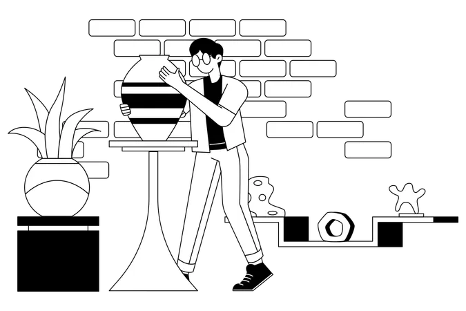 Professionelle Töpfervase  Illustration