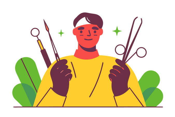 Professionnel de la santé avec outils  Illustration