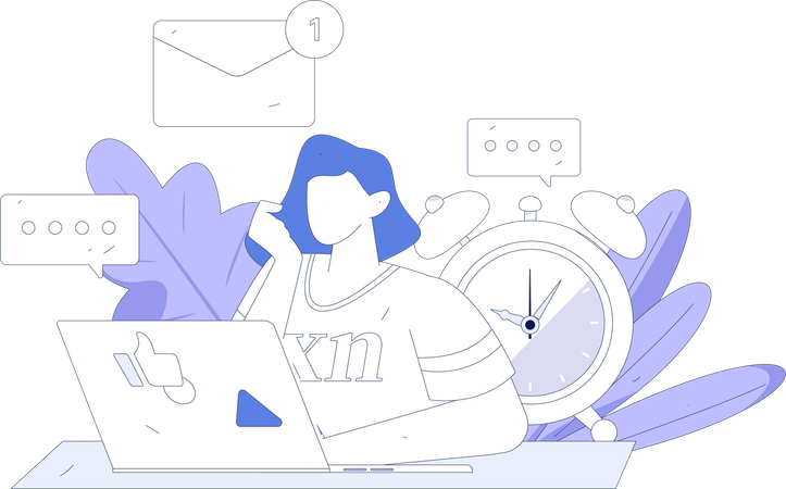 Professionnel indépendant travaillant à domicile  Illustration