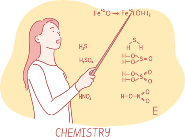 O professor de ciências está ensinando química  Ilustração