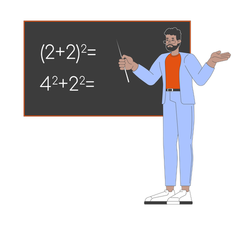 Professor de matemática afro-americano  Ilustração