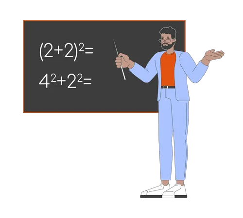 Professor de matemática afro-americano  Ilustração