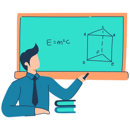 O professor está ensinando em sala de aula  Ilustração