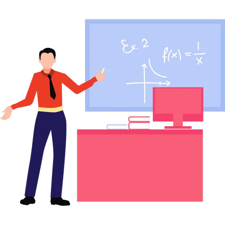 Professor está explicando matemática  Ilustração