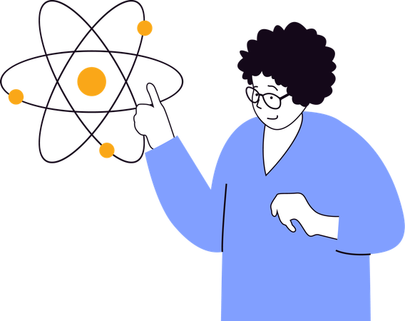 Professor explicando compostos químicos em sala de aula  Illustration