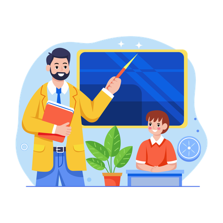 Professor giving Lecture to student  Illustration
