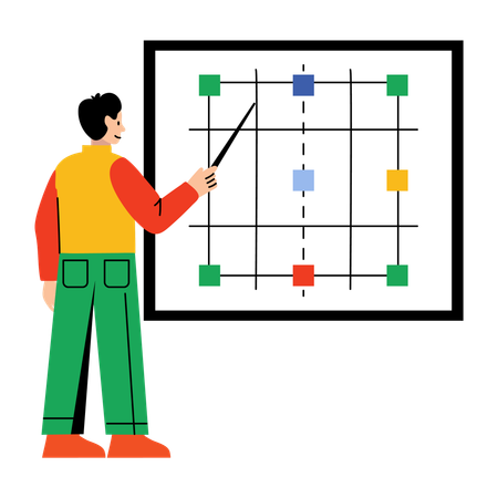 Professor unterrichtet Analysis  Illustration
