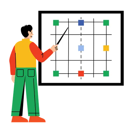 Professor unterrichtet Analysis  Illustration