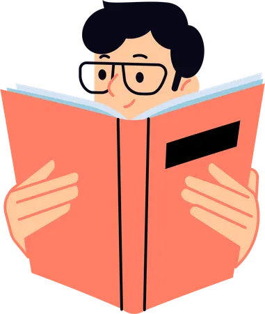 Professor reading science book  Illustration