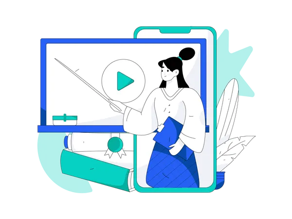 Professor teaching in classroom  Illustration
