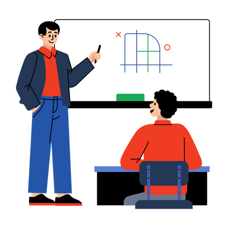 Professor teaching mathematics  Illustration