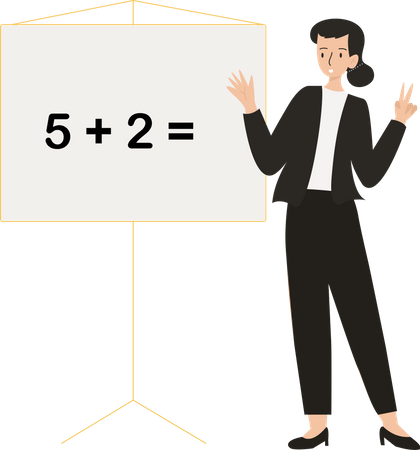 Professor teaching Maths Illustration