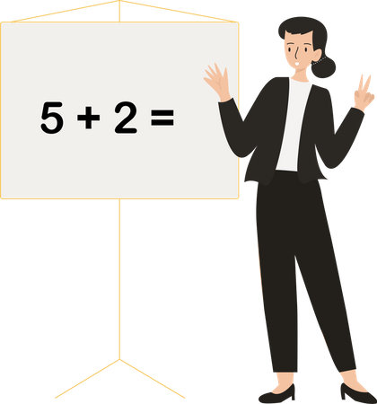 Professor teaching Maths  Illustration