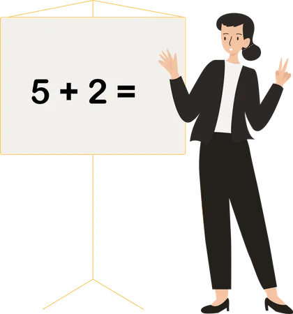 Professor teaching Maths  Illustration