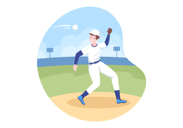 Professioneller Baseballspieler  Illustration