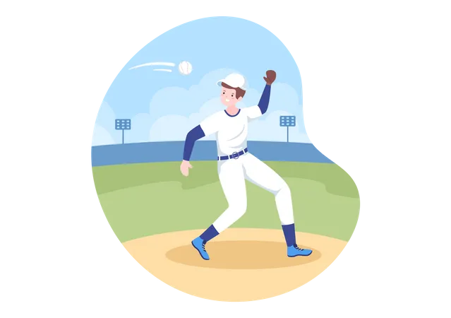 Professioneller Baseballspieler  Illustration