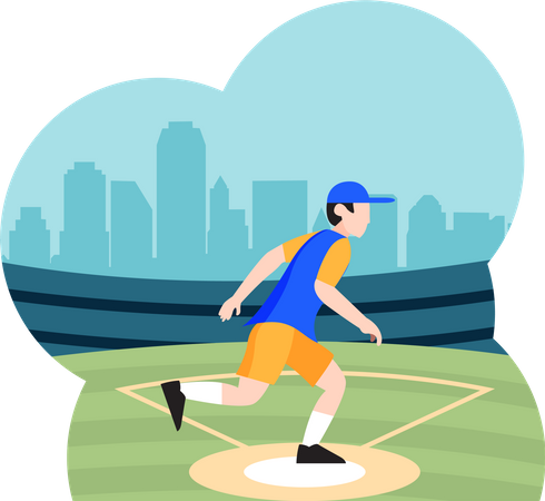 Professioneller Baseballspieler  Illustration